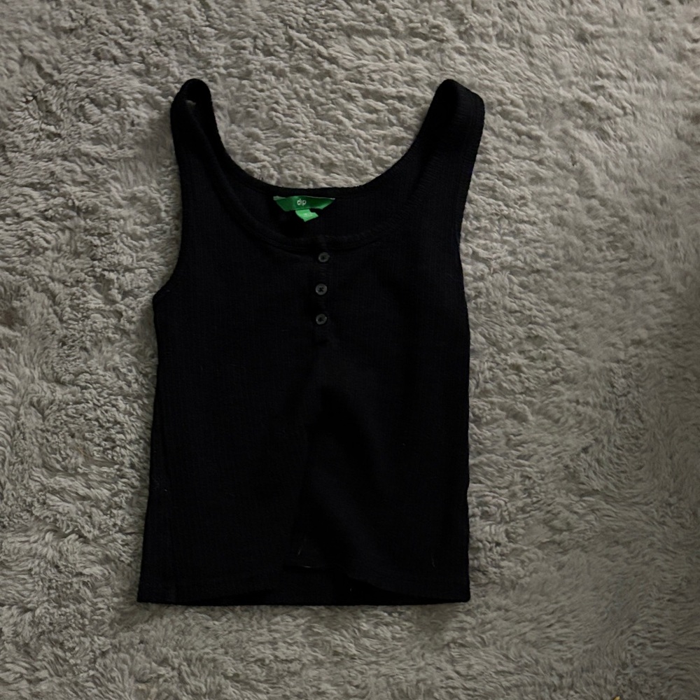 dip Black Buttoned Tank Top